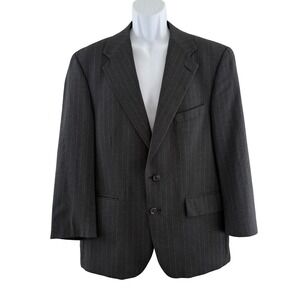 Polo University‎ Club Ralph Lauren Suit Jacket Mens 41 Short Gray Pinstripe Wool